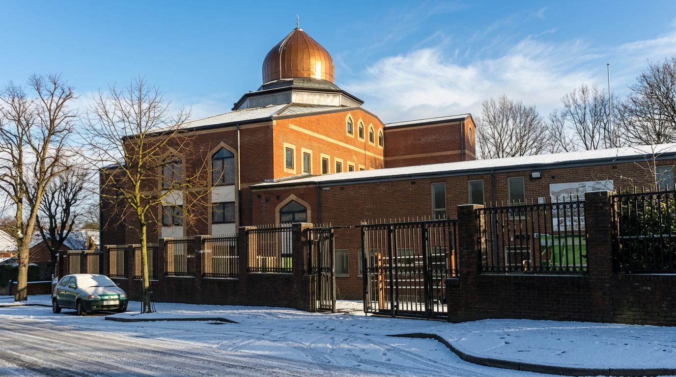 Masjid Hamza exterior with copper dome